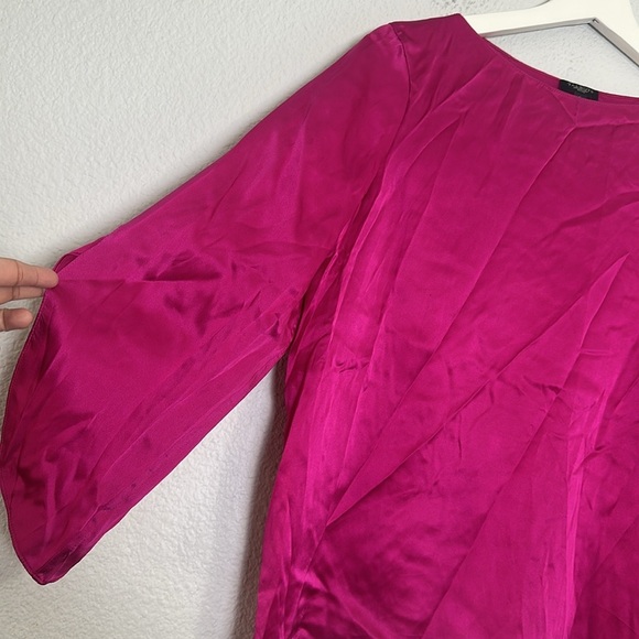 Talbots Women’s Size 8 Petite Pink Open Sleeve 100% Silk Blouse - Picture 3 of 13